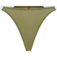 HUGO underwear String "HUGO ID", Damen, Gr. XXL, Jersey, grün (dunkelgrün 306), Jersey, Obermaterial: 93% Baumwolle, 7% Elasthan, körpernah, Unterhosen String