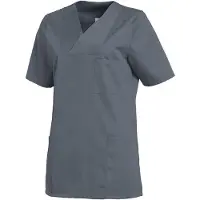 Bernhard Leiber KG Leiber Damenkasack, kurzarm, leicht tailliert, anthrazit, Kasack ideal für die Pflege und Medizin, Größe: XL