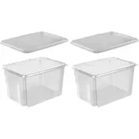 Keeeper Aufbewahrungsbox "emil", transparent, B:39cm H:29,5cm T:54,5cm, Kunststoff, Aufbewahrungsboxen, Aufbewahrungsbox, 45 L, mit Deckel, hochwertiger Kunststoff