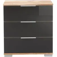 Wimex Nachtkonsole "Easy", grau (plankeneichefarben, grauglas), B:52cm H:56cm T:38cm, Sideboards, Nachtkonsole, mit Glas- oder Spiegelfront