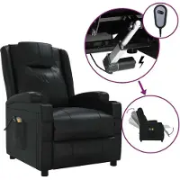 vidaXL Massagesessel Elektrisch Schwarz Kunstleder