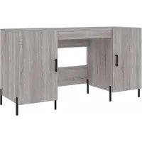 Syfax Schreibtisch Grau Sonoma 140x50x75 cm Holzwerkstoff
