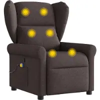 vidaXL Massagesessel Dunkelbraun Stoff