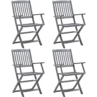 Syfax Klappbare Gartenstühle 4 Stk. Massivholz Akazie