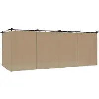 vidaXL Pavillon mit Vorhängen Taupe 6x3 m Stahl
