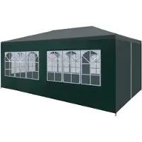 Syfax Partyzelt dkd-home-decor 6 x 3 x 2,55 m Grün, UV- und wasserbeständig, mit Reißverschluss und Fenstern