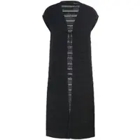 Anna Aura Long-Strickweste schwarz