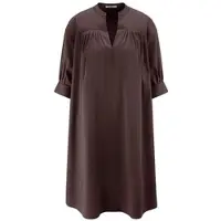 Peter Hahn Kleid überschnittener Schulter braun, 40