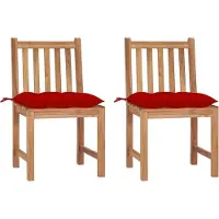 Syfax Gartenstühle 2 Stk. mit Kissen Massivholz Teak