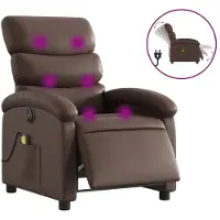 Syfax Massagesessel Elektrisch Braun Kunstleder