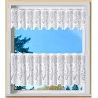 Weckbrodt Scheibengardine "Savannah" Gr. 5, weiß, B:180cm H:30cm, Jacquard, Polyester, Gardinen, Scheibengardine, Bistro, Jacquard, Bordüre, Kante, floral, Gardine, Store