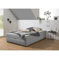 Home affaire Boxbett "Niemes inkl. Bettkasten und Topper, auch in Überlänge erhältlich", hellgrau, B:144cm L:224cm, Komplettbetten, Boxbett, Boxbett ohne Kopfteil, inkl. Topper