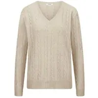 Peter Hahn V-Pullover aus 100% Kaschmir beige, 40