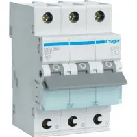 Hager Leitungsschutzschalter 3p. B-63A,6kA,3M QC MBS363