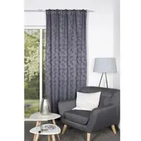Home wohnideen Vorhang "GINGKO" Gr. 2, grau (anthrazit), B:135cm H:175cm, Polyester, Gardinen, Vorhang, Verdunkler, jacquardgemustertes Gingko-Blatt-Motiv, 100% verdunklend