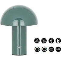 Otto Home LED Tischleuchte "Aelleen", grün (dunkelgrün), 1, Ø 15cm H: 20cm, 1 Stk., Leuchten, dimmbar, Typ-C-Ladekabel, CCT, Akku, Tischlampe kabellos, Akkulampe, LED Tischleuchte