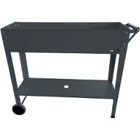 Axi Hochbeet mit Ablage & Rollen aus Metall in Anthrazit | Pflanzkübel / Pflanzkasten auf Stelzen für Garten / Balkon / Terrasse | 100 x 30 x 80 cm