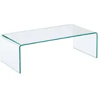 Sweeek - Rechteckiger Couchtisch aus gehärtetem Glas - Transparent