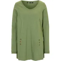 Bonprix Longshirt A-Linie, mit dekorativen Knöpfen, aus Baumwolle, Casual Stil