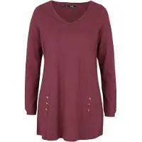 Bonprix Longshirt A-Linie, mit dekorativen Knöpfen, aus Baumwolle, Casual Stil