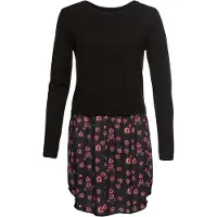 Bonprix "Feinstrickpullover mit Rockansatz" im Materialmix, mit geblümten Rockansatz, bequem