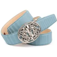 Anthoni Crown Ledergürtel , Damen, Gr. 95, blau (hellblau), Rindsleder, Gürtel Ledergürtel