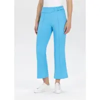 Stehmann Stoffhose , Damen, Gr. 42, N-Gr, blau (bonnieblau,3703), Obermaterial: 100% Polyester, unifarben, regular fit 7/8-Länge, Hosen Stoffhose, Sommerhose mit Gürtelschnalle