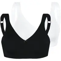 Sassa Sport-BH , Damen, Gr. 95, Cup D, schwarz-weiß (weiß, schwarz), Obermaterial: 82% Polyamid, 18% Elasthan, unifarben, sehr bequem, BHs Sport-BH, Funktioneller Soft-BH ohne Bügel