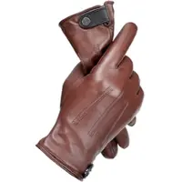 PEARLWOOD Lederhandschuhe "TAYLOR", Herren, Gr. 9.5, braun (marroon), Lammleder, unifarben, Handschuhe Lederhandschuhe, gefüttert, Ziernähte, seitlicher Lederriegel in Kontrastfarbe