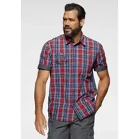 Man'S World Kurzarmhemd , Herren, Gr. L (41/42), N-Gr, weiß (rot, blau, weiß), Obermaterial: 100% Baumwolle, kariert, bequem, Hemden Kurzarmhemd, mit Print und Stickerei