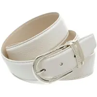 Anthoni Crown Ledergürtel , Damen, Gr. 85, weiß, Leder, unifarben, Gürtel Ledergürtel, mit Metallschlaufen im Mustermix