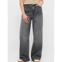 Mustang Weite Jeans "Damen Style Luise Wide", Damen, Gr. 32, Länge 30, 681 schwarz, 100% Baumwolle, unifarben, weit, Jeans Weite Jeans