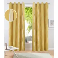 Otto Home Vorhang "Dimona Blackout" Gr. 4, gelb (safran), B:130cm H:245cm, Polyester, Polyester, Gardinen, Vorhang, Topseller