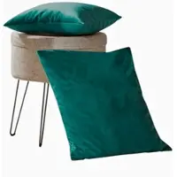 Weckbrodt Dekokissen "Valentin" Gr. 2, grün (smaragd, unifarben), B:50cm L:50cm, Polyester, Dekokissen_Sitzkissen_Kissenhüllen, Dekokissen, Samt-Optik, Velour, Unifarben, Kissenhülle ohne Füllung