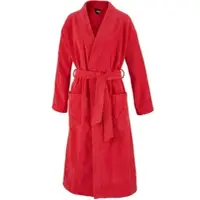 Egeria Unisex-Bademantel "Topas, ideal für Sauna & Spa, Hotelbademantel, Morgenmantel" Gr. XL, rot, L:130cm, Walkfrottee, Hausmäntel, Unisex-Bademantel, für Damen & Herren, in Kimonoform