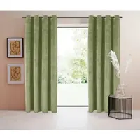 LeGer By Lena Gercke Gardine "LADINA" Gr. 3, grün, B:140cm H:225cm, Polyester, Recyceltes Material, , Gardinen, Gardine, blickdichter Vorhang, Samt Vorhang - Premium