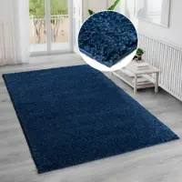 Bruno Banani Hochflor-Teppich "Shaggy Soft" Gr. 4, blau, B:160cm H:30mm L:230cm, Kunstfaser, Teppiche, Hochflor-Teppich, gewebt, Uni Farben, besonders weich und kuschelig, Kundenliebling