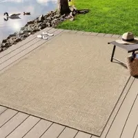 Merinos Teppich "Kenzy 8", beige (natur), B:140cm H:10mm L:200cm, Polypropylen, Teppiche, Teppich, robuster In- und Outdoor Teppich im natürlichen Jute-Look, wetterfest