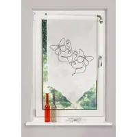 Home wohnideen Scheibengardine "SYLIA" Gr. 2, grau, B:60cm H:100cm, Voile, Polyester, Gardinen, Scheibengardine, DIGITALBEDRUCKT, VOILE, SCHAUBE
