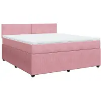 Syfax Boxspringbett mit Matratze Rosa 180x200 cm Samt