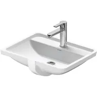 Duravit Einbauwaschtisch Starck 3 49x27cm, EB v unt, m HL, ÜL u. HLB, weiß
