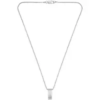 BOSS Kette mit Anhänger "BROOKS", silber (edelstahlfarben), Halsketten, Herren, Edelstahl, L: 56 B: 2mm, Kette mit Anhänger, B:2mm