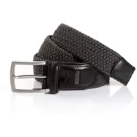 MONTI Flechtgürtel "HAMBURG", Herren, Gr. 90, grau (dunkelgrau), Materialmix, unifarben, Gürtel Flechtgürtel, 3,5 cm breit, Elastischer Flechtgürtel, Casual-Business-Sportiv
