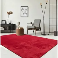 The Carpet Teppich "kuschelig & Super Soft, Anti-Rutsch Unterseite," rechteckig 16 mm Höhe Waschbar bis 30 Grad, Felloptik, Wohnzimmer Teppich, Kundenliebling