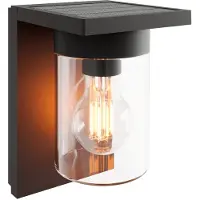 Calex Solar-LED-Außenwandleuchte Asti, Sensor, IP44, schwarz