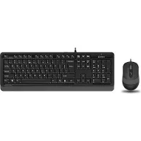 A4Tech Fstyler F1010, Volle Größe (100%), Kabelgebunden, USB, QZERTY, Schwarz, Grau, Maus enthalten