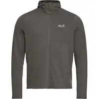 Jack Wolfskin Fleecejacke Litestride Hooded Full Zip (mit Kapuze, elastisches Material) braun Herren