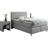 Home affaire Boxspringbett "Bernard, in verschiedenen Breiten", grau, B:148cm L:208cm, Komplettbetten, Boxspringbett, inkl. Topper, Matratze in H2, H3 oder H4 erhältlich