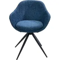 K+W Komfort & Wohnen Drehstuhl "ZOOM", blau (dunkelblau 54), B:60cm H:83cm T:57cm, Stühle, Drehstuhl, 4-Fuß Drehstuhl mit Gestell aus Metall schwarz Struktur