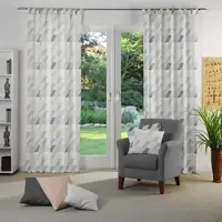Wirth 1100000002199 "Bray" Gr. 4, grau (hellgrau), B:132cm H:245cm, Jacquard, Baumwolle, Polyester, Gardinen, 1100000002199